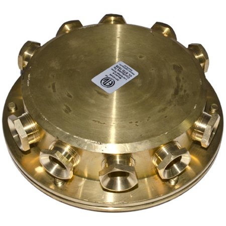 DABMAR LIGHTING 10Ways Underwater Junction Box, Brass - 1.58 x 5.50 x 5.50 in. DA85478